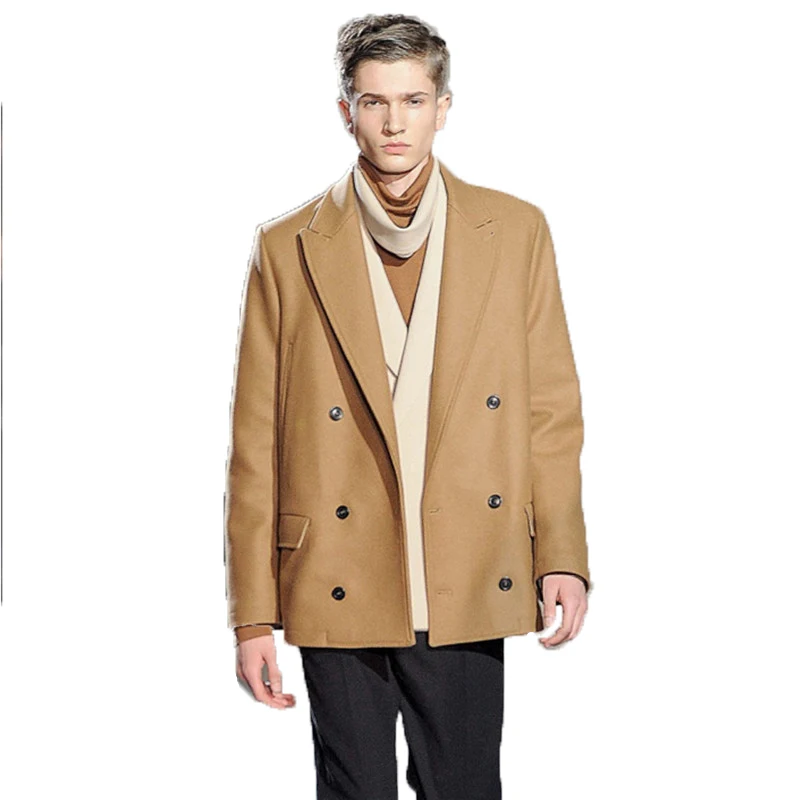 Мужское шерстяное пальто модный тренд 2021 года эксклюзивное зимнее свободное