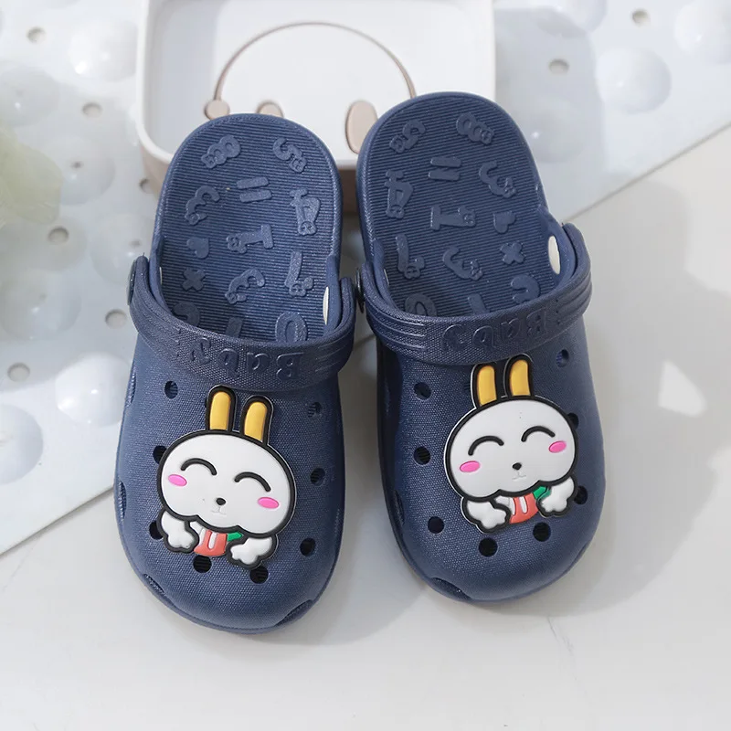 Детские домашние тапки с кроликом водонепроницаемые Нескользящие дырками обувь