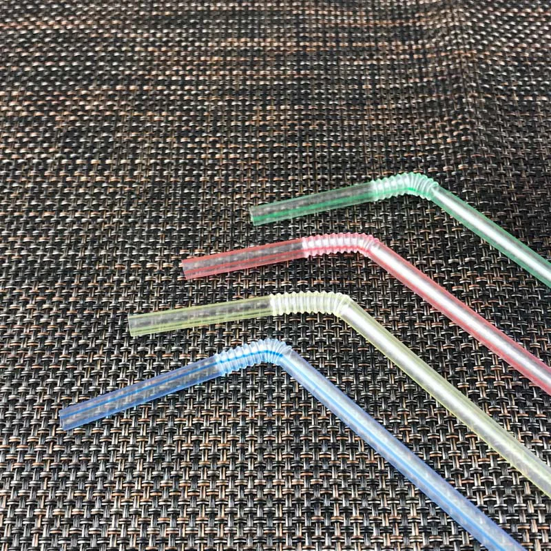 

Flexible Plastic Straws Striped Multi Colored BPA-Free Disposable Straw Assorted XKW