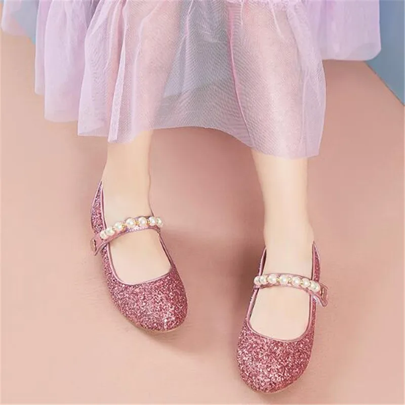 

New Spring/Autumn Baby Toddler Performance Shoes Student Moccasins Dress Crystal Leather Shoes Children Kids Girls Princess 02C