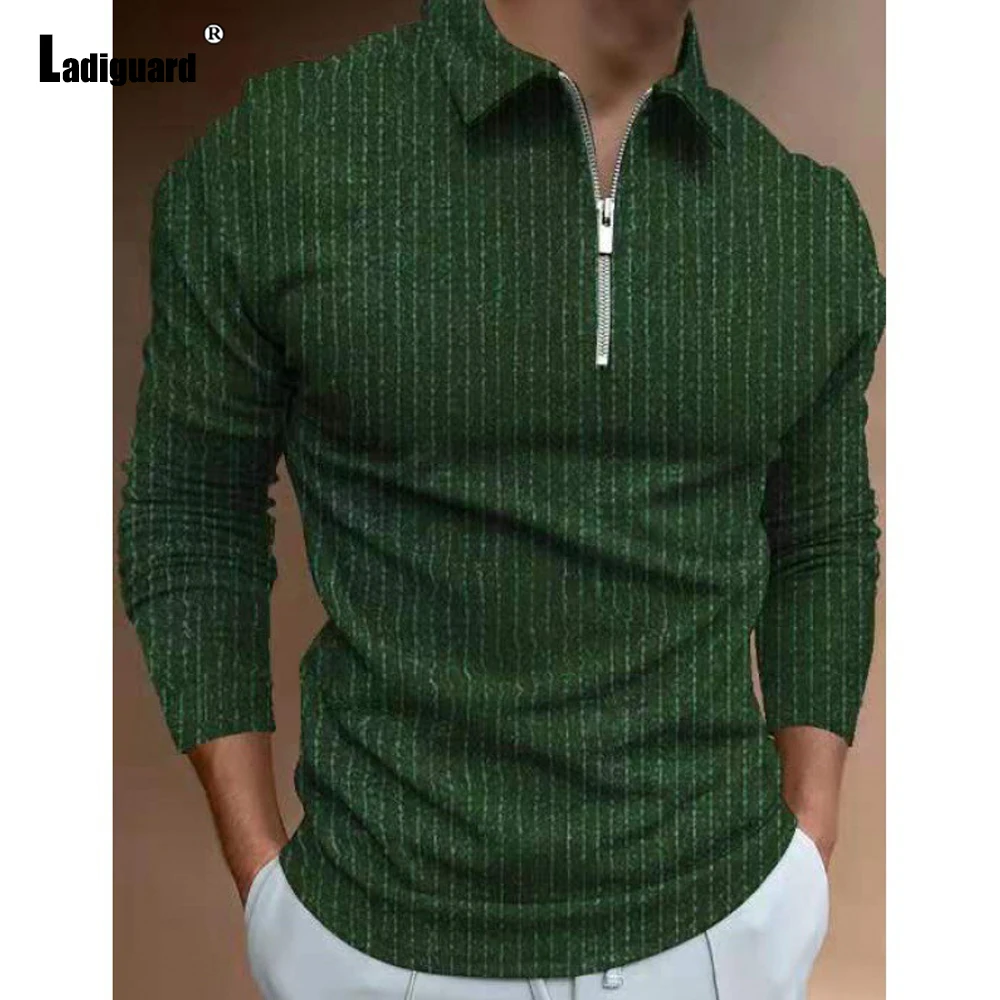 

Mens Elegant Fashion Polo Shirts Long Sleeve Top Pullovers retro Zipper Streetwear Masculina Tshirt Homme Ropa Men Clothing 2021