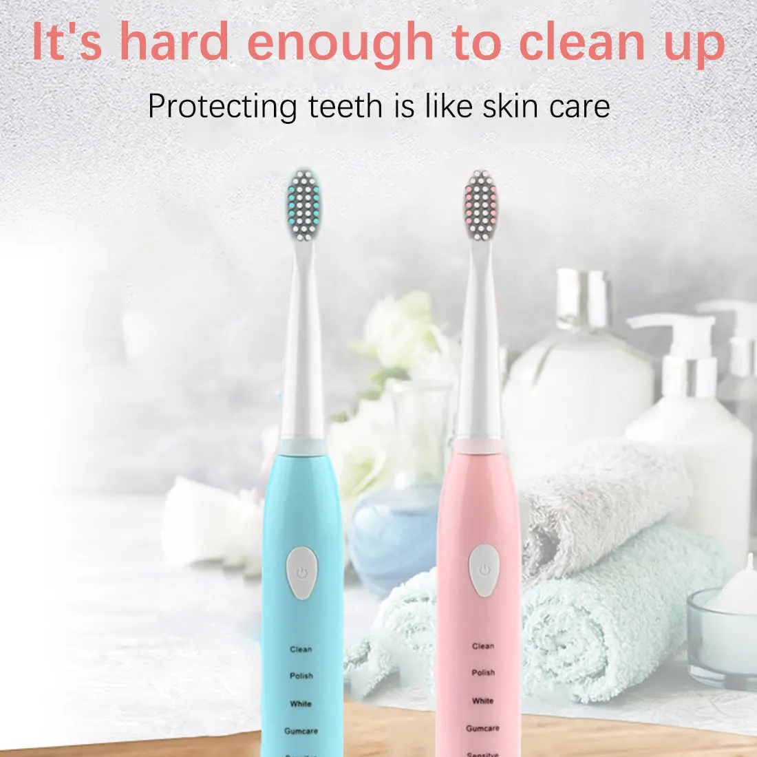 Electric Toothbrush USB Rechargeable Powerful 5 mode Ultrasonic Automatic sonic Tooth Brush for adult timing control | Бытовая техника
