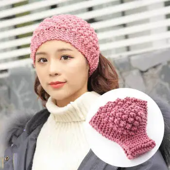Модная вязаная крючком повязка на голову для женщин Зимняя обогреватель ушей