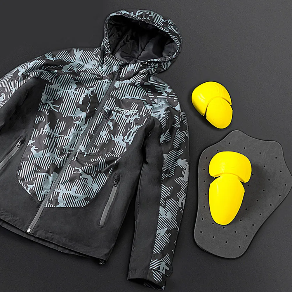 Мотоциклетная куртка SCOYCO черная Светоотражающая с капюшоном для мотокросса |