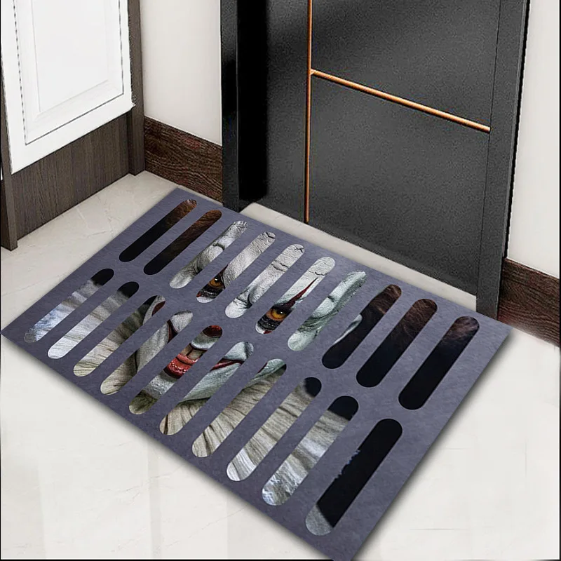 

Рождественский клоун ковер с рисунком для помещений, кухни, ванной, гостиной, дверной коврик, нескользящий напольный коврик, противоскользящий