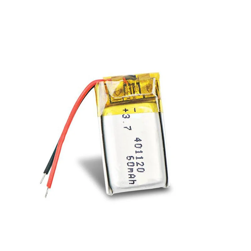 Литий-полимерная батарея 3,7 В, 60 мАч, 401120 для Bluetooth-наушников, 3D-очков, Selfie-палок, MP3, перезаряжаемая.