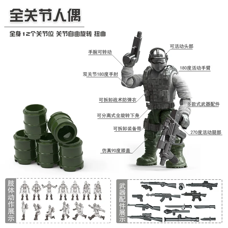 Экшн-фигурки героев Второй мировой войны конструктор Call of Duty модель спецназа