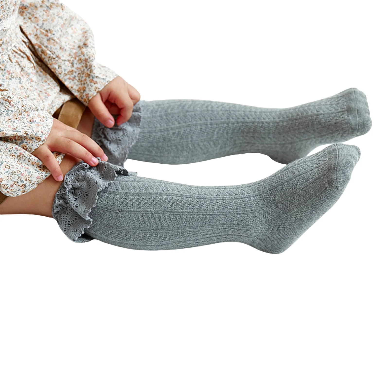 Calcetines transpirables con volantes para ni&ntilde;as peque&ntilde;as, medias de encaje s&oacute;lido de princesa para beb&eacute; reci&eacute;n nacido, antideslizantes, con estampado de letras de encaje 0-3T-4