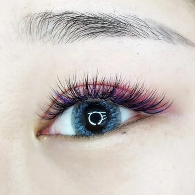 QSTY 12Rows/tray 12 Colors Rainbow Colored Eyelash Extension Faux Mink Eyelashes Multicolour Make up Cilias False lashes | Красота и