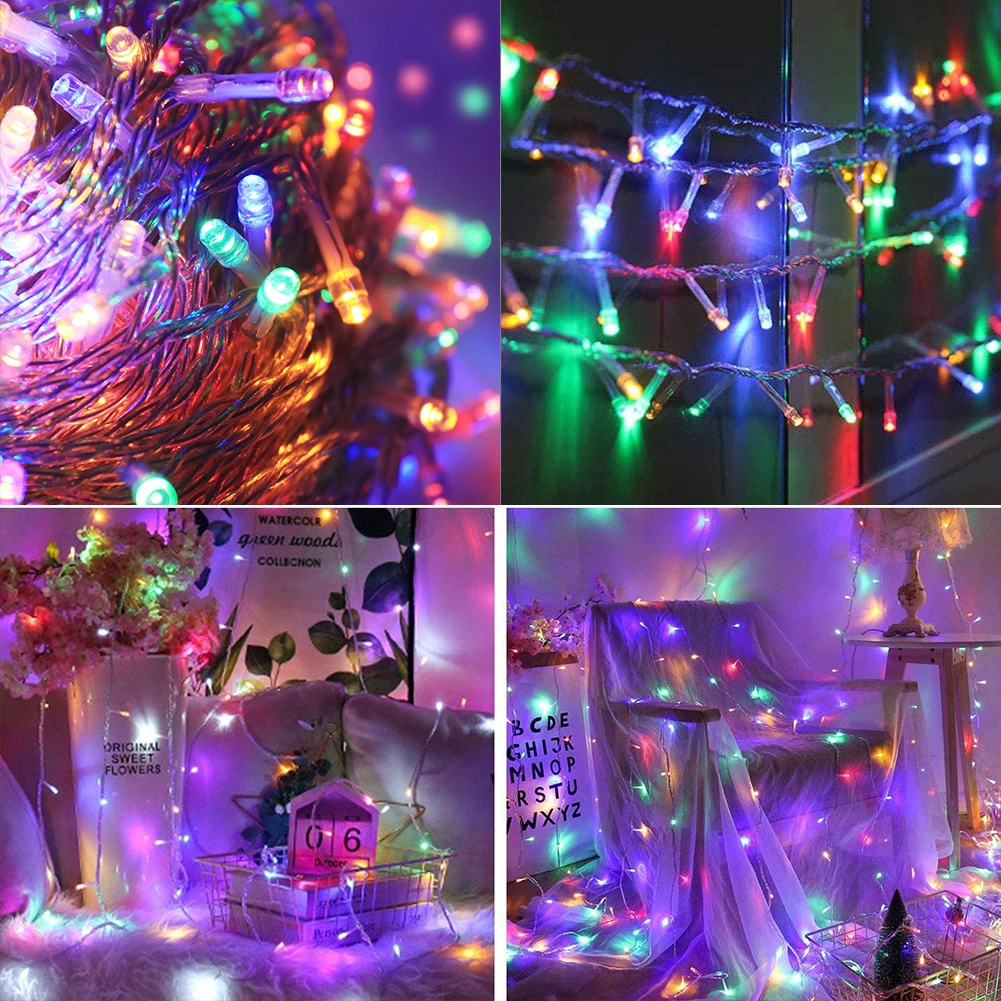 50m Indoor LED String Light For Christmas Tree Decoration Lights Wedding Curtains Festoon With Remote Dimmer | Лампы и освещение