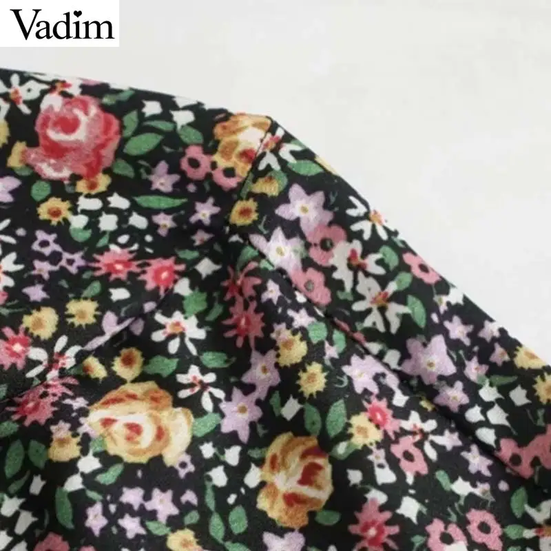 Женское элегантное платье vadim с цветочным принтом рубашка длинным рукавом и