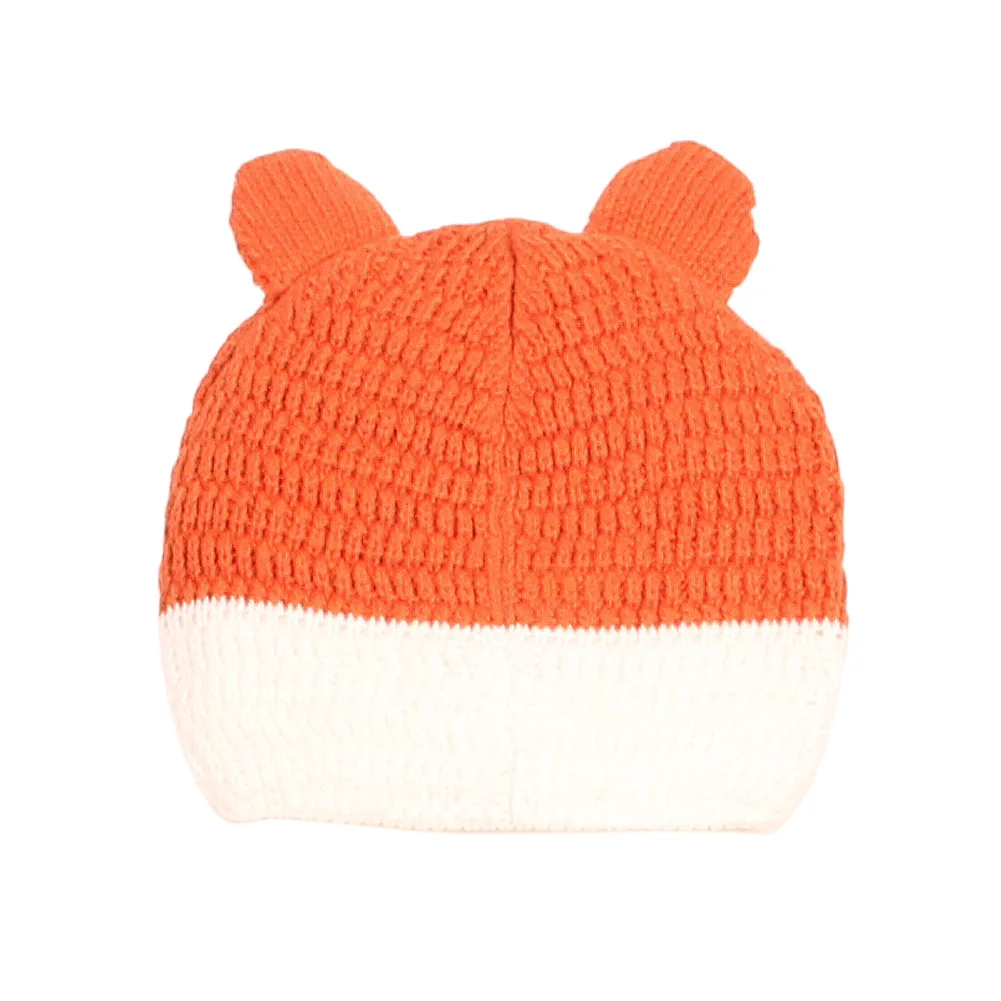 Шапка для новорожденных с рисунком лисы зимняя шапочка маленьких девочек и