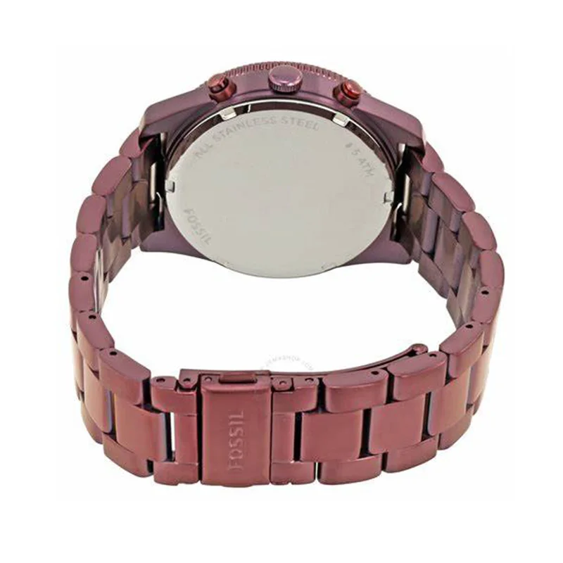 

Fossil Women's Perfect Boyfriend Sport Multifunction Wine Stainless Steel Watch Luxury Brand Wrist Watch for Women ES4110