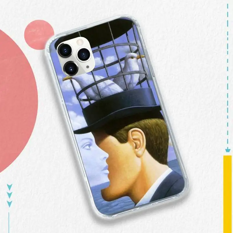 

Rene Magritte art pattern high quality protective Phone Case funda for iPhone 11 12 pro XS MAX 8 7 6 6S Plus X 5S SE 2020 XR