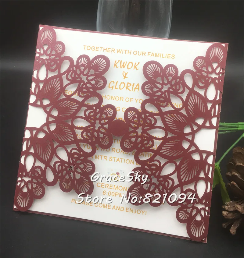 2019 новые кружевные свадебные пригласительные открытки с цветами заготовки для