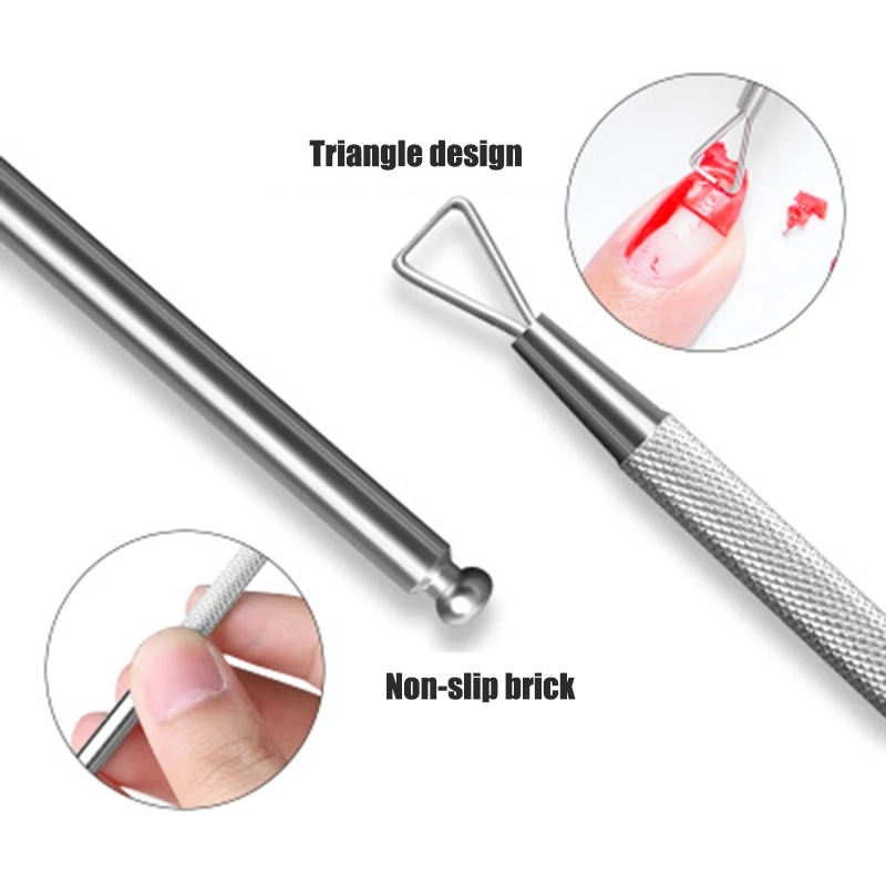 Лучший 2 шт./компл. кутикулы Ложка-толкатель прочный маникюра и педикюра