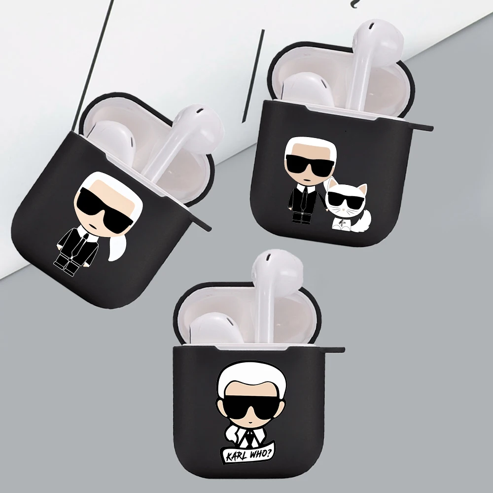 Знаменитый модный дизайнерский черный чехол из ТПУ для AirPod 1 2 чехлы iPhone зарядная