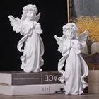Полимерный красивый молитвенный Ангел для девушек, миниатюрная фотография, милая скульптура, Современный художественный эскиз, модель, аксессуары для украшения дома