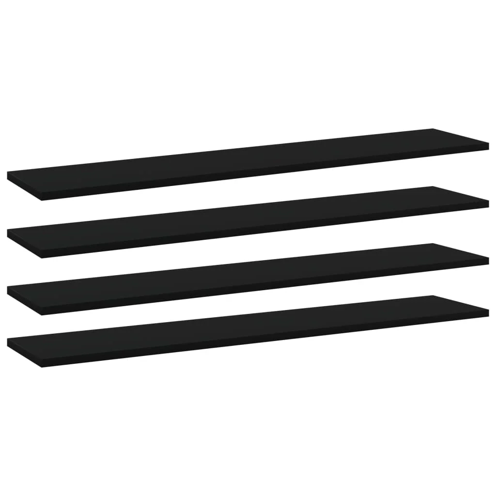 

Книжные полки из ДСП 4 шт., черные, 39,4x7,9x0,6 дюйма