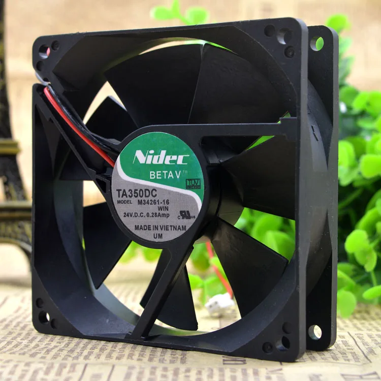 Для Nidec оригинальная 90*90*25 мм 2 провод TA350DC M34261 16 9025 24V 0.28A в форме ручки с двумя