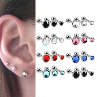 3pcsset surgical steel earring for women tragus cartilage piercing barbells ear studs jewelry mixed 3mm 4mm 5mm