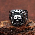 Кольцо мужское из нержавеющей стали в стиле панк с цифрами на удачу