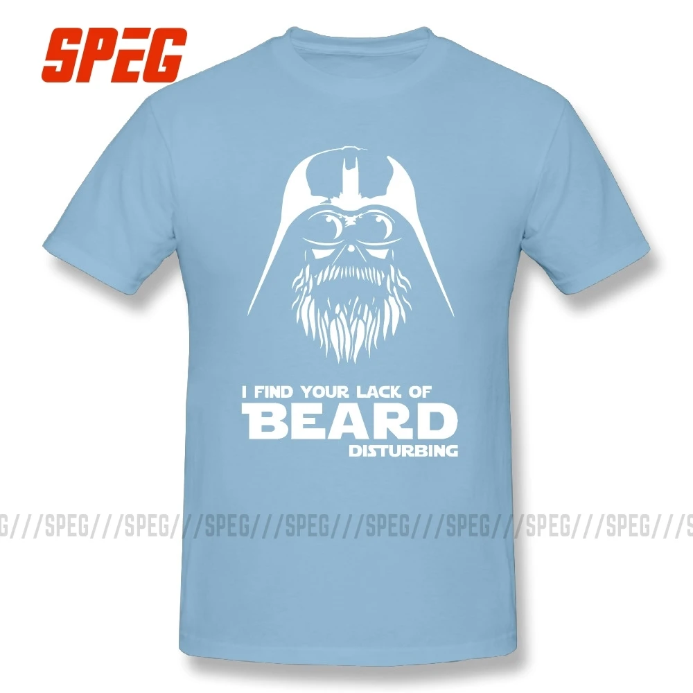 Футболки с надписью «Звездные войны» и надписью «I Find Your no of Beard» футболки с короткими рукавами из хлопка для подростков Стильная молодежная Винтажная Футболка - Цвет: Небесно-голубой