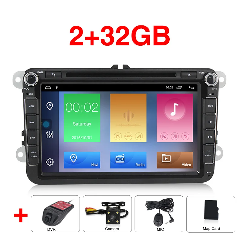 8 дюймов Android 9,1 автомобильный dvd-плеер gps Navi для Volkswagen VW Skoda golf 5 6 touran passat B6 jetta polo tiguan радио FM wifi RDS - Цвет: Car dvd camera DVR