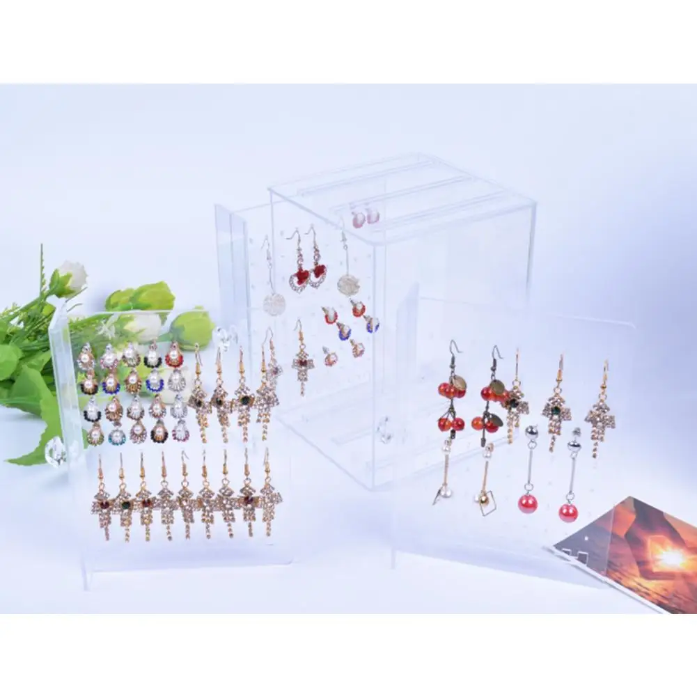 Прозрачная акриловая витрина для ювелирных изделий держатель сережек