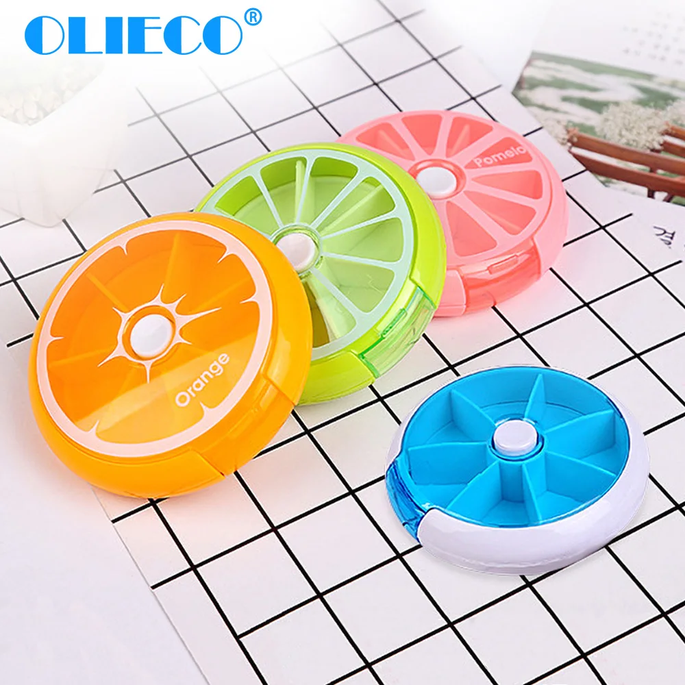 OLIECO RotateWeekly круглый пилюля Чехлы разветвитель медицина Органайзер дорожная