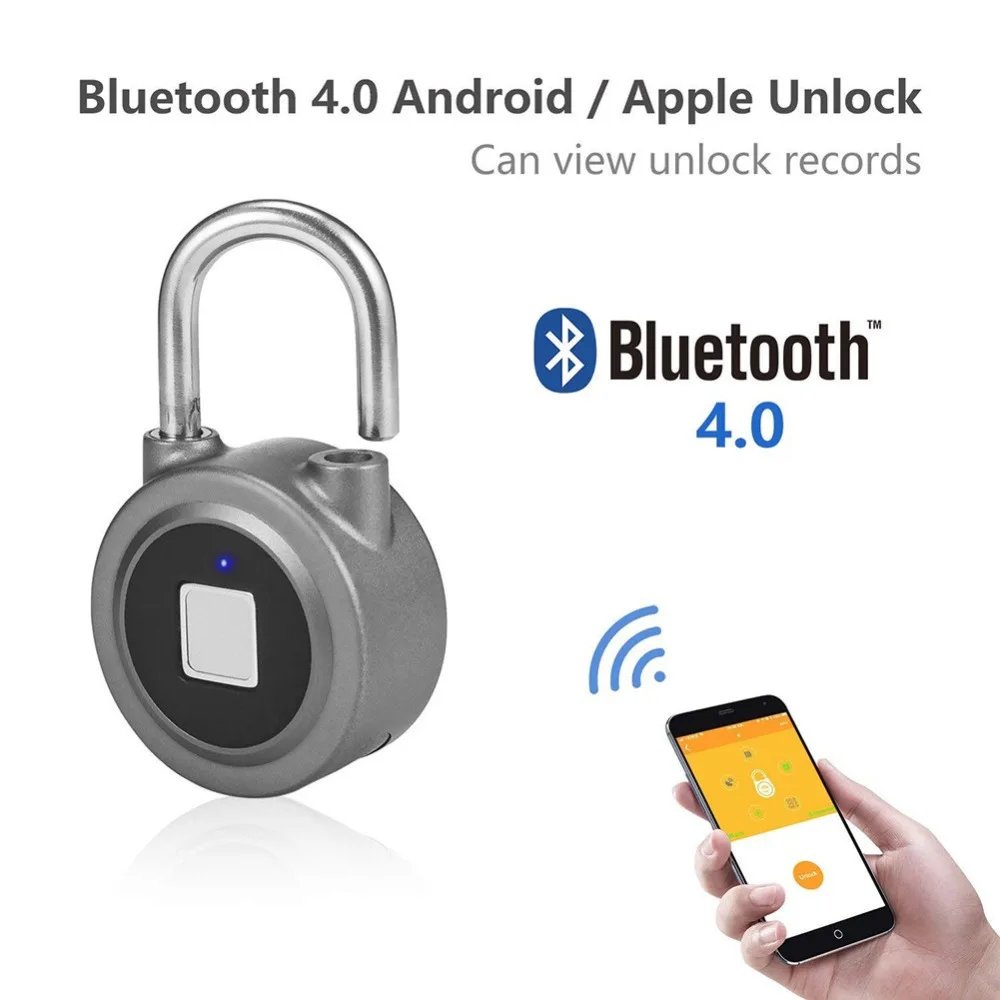 Портативный Водонепроницаемый Bluetooth умный замок без ключа отпечатков пальцев замок Противоугонный iOS Android приложение управление двери навесной замок для шкафов