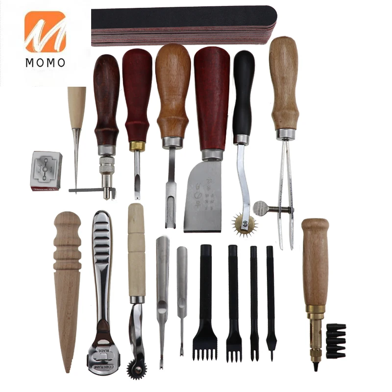 

L28 19 pcs/set Leather Crafting Working Tool Set Diamond Leather Hand Tools
