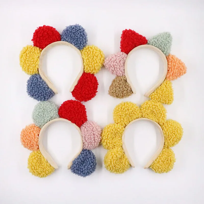 Мультяшная плюшевая повязка для волос милый ободок шесть цветов украшение на