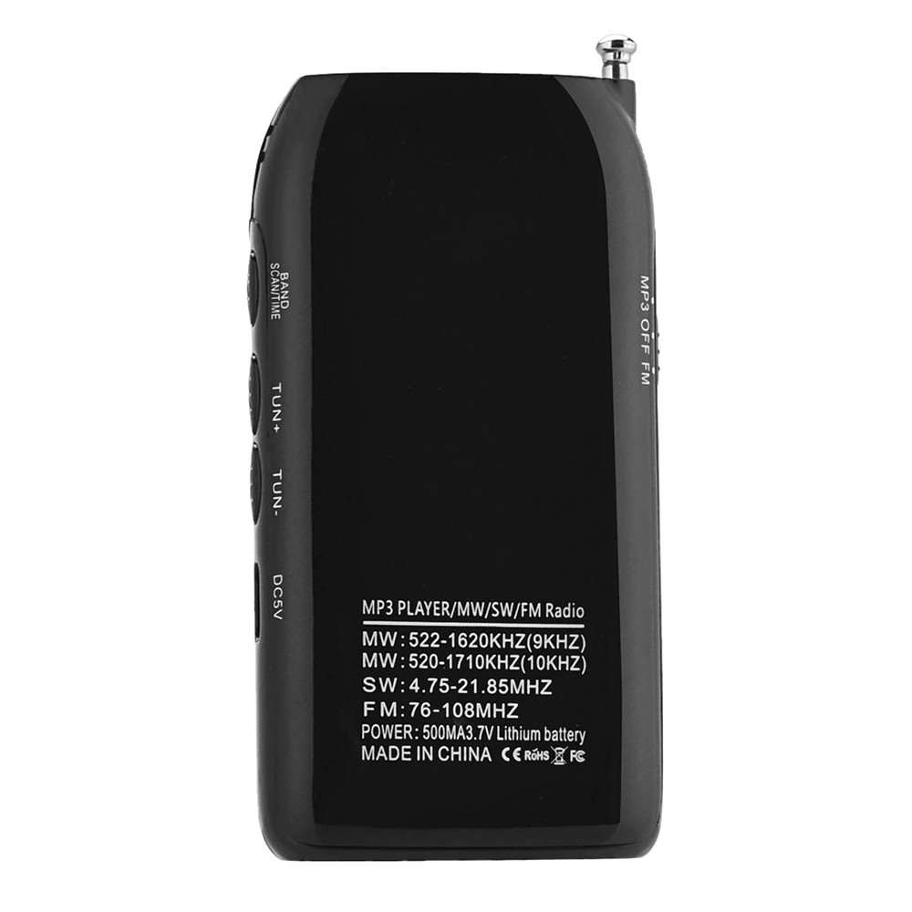 Portable SW FM MW Radio Mini Pocket Stereo Receiver Digital MP3 Music Player with Headphones Support TF Card | Электроника