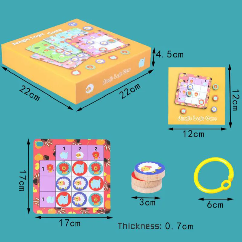 39 шт. деревянные Логические игры с животными (jiugong Grid) Интерактивная игрушка для