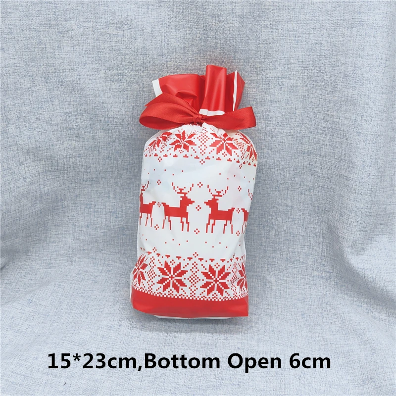 Red 15x23cm 5/10 шт. Веселый Рождественский подарок сумки с рождественскими конфетами, шоколадное печенье сумки Санта Клаус елка Упакованные мешоки с год - Цвет: Red 15x23cm