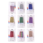 10 шт.упак. нить Цвет на день рождения свечи с подставкой торт свечи, праздничные принадлежности украшения для свадебного торта