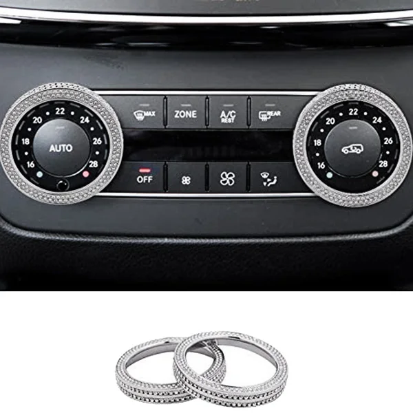 

Car Bling Climate Control AC Button Crystal Accessory Interior Knob Cover for Mercedes Benz