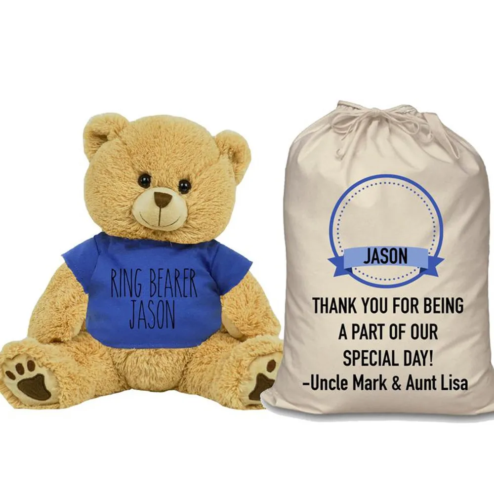 Свадебный Медведь цветок девочка медведь мальчик и подарочный пакет