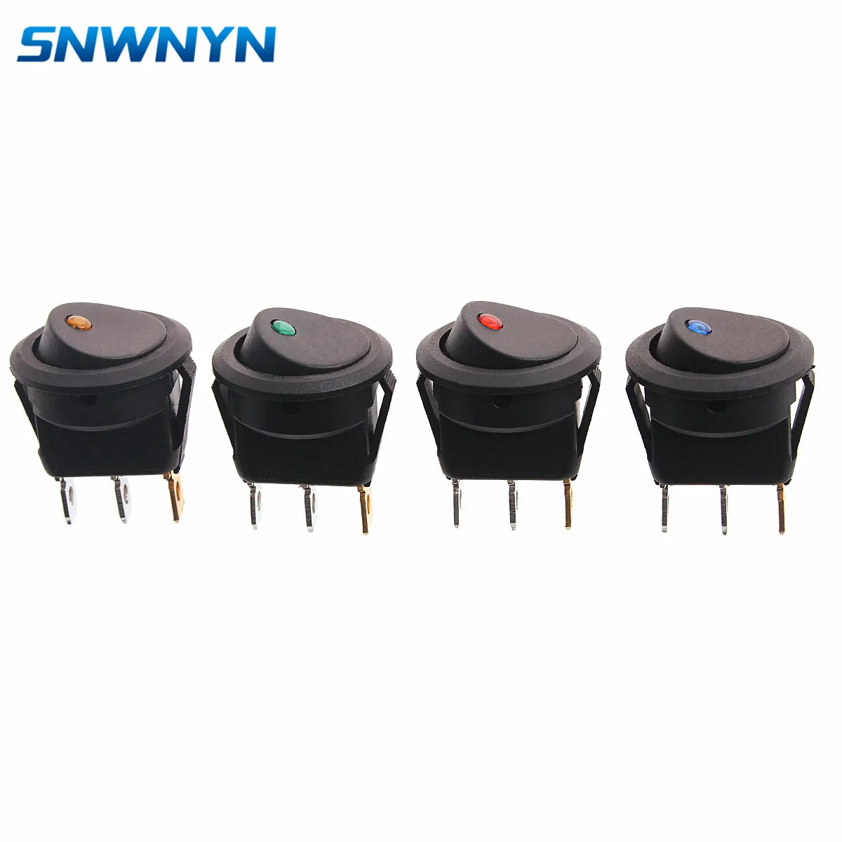12 В Светодиодный точечный выключатель для автомобиля круглая клавиатура для лодки 3 контакта ВКЛ./ВЫКЛ. ПЕРЕКЛЮЧАТЕЛЬ SPST 4 цвета синий желтый красный зеленый