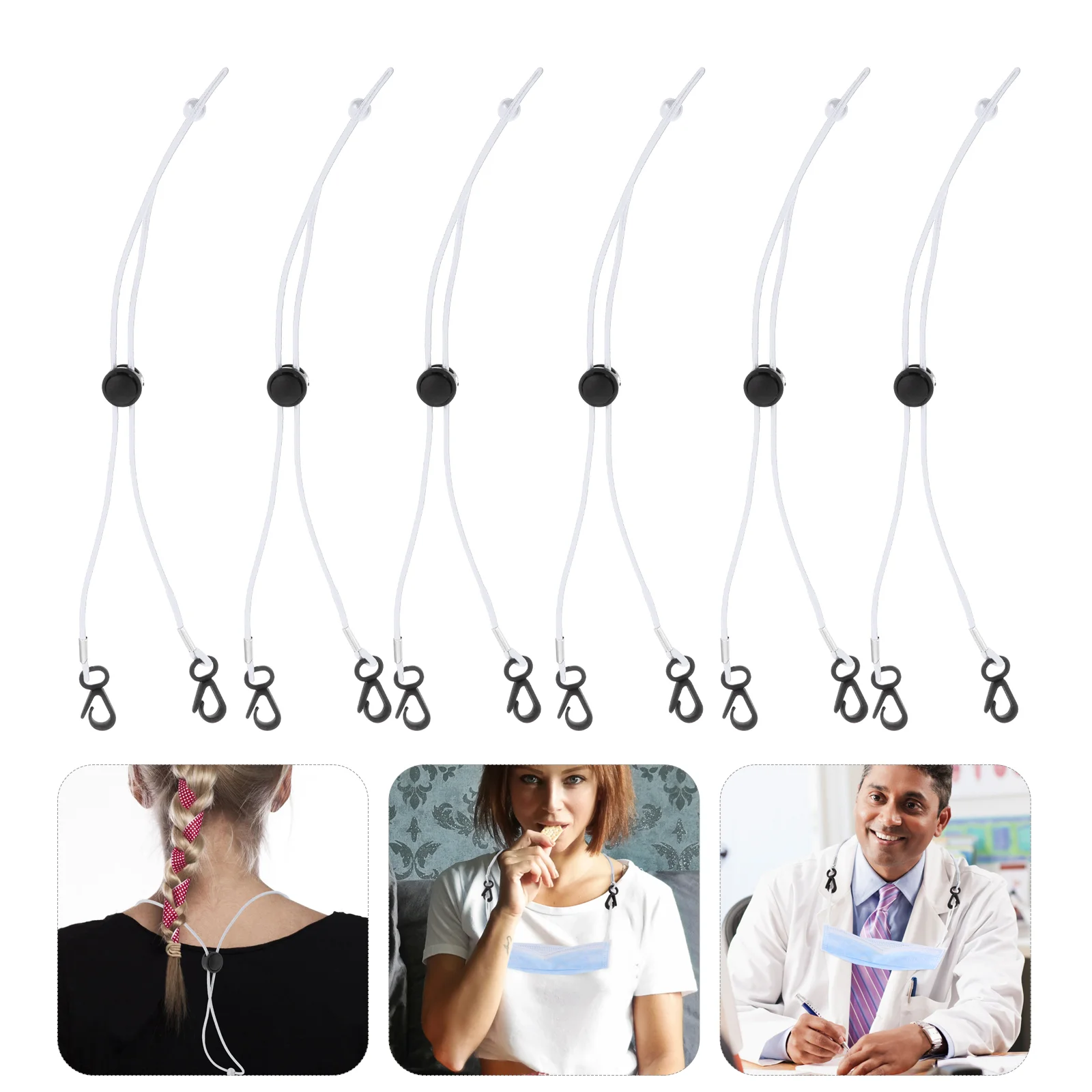 

6pcs Masks Holders Rope Hook Mask Holder Hanger Adjustable Mask Lanyard Strap
