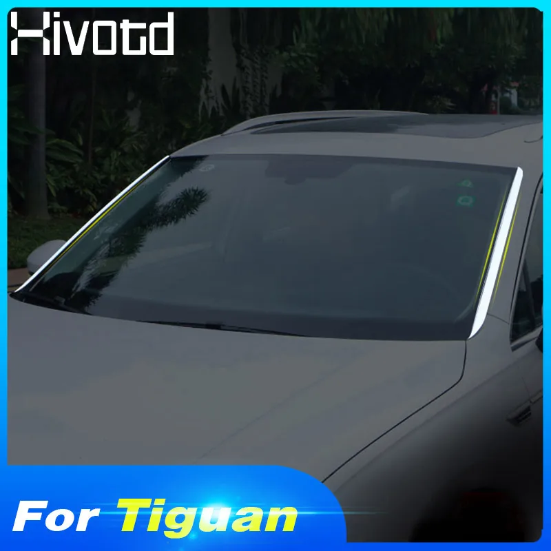 Hivotd для VW Tiguan MK2/L автомобильный Стайлинг из нержавеющей стали, для переднего окна, бокового края, защитная планка, хромированная крышка, аксессуары