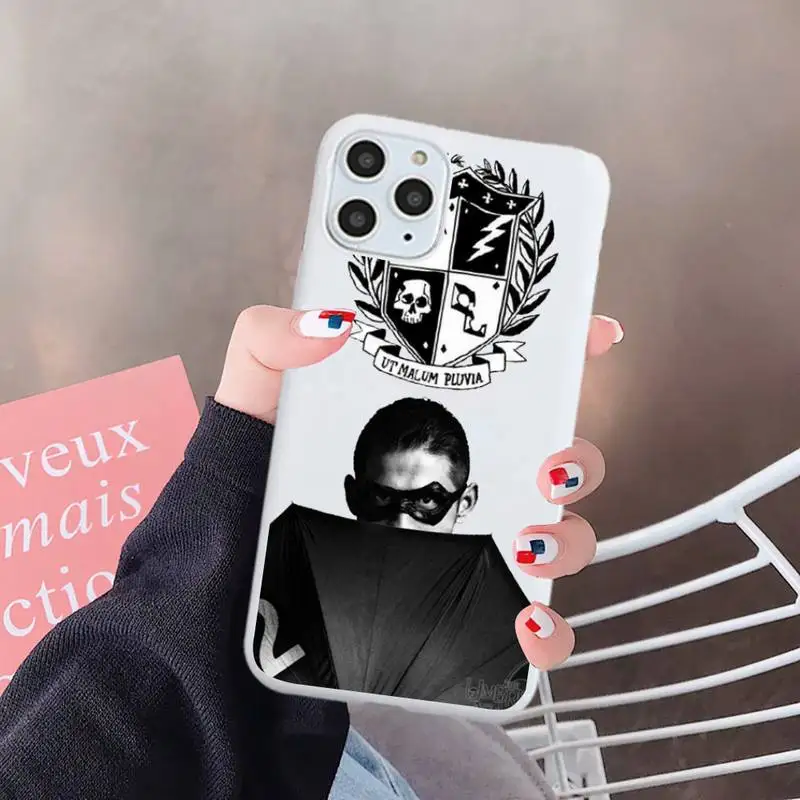 

TV show The Umbrella Academy Phone Case White Candy Color for iPhone 6 7 8 11 12 s mini pro X XS XR MAX Plus