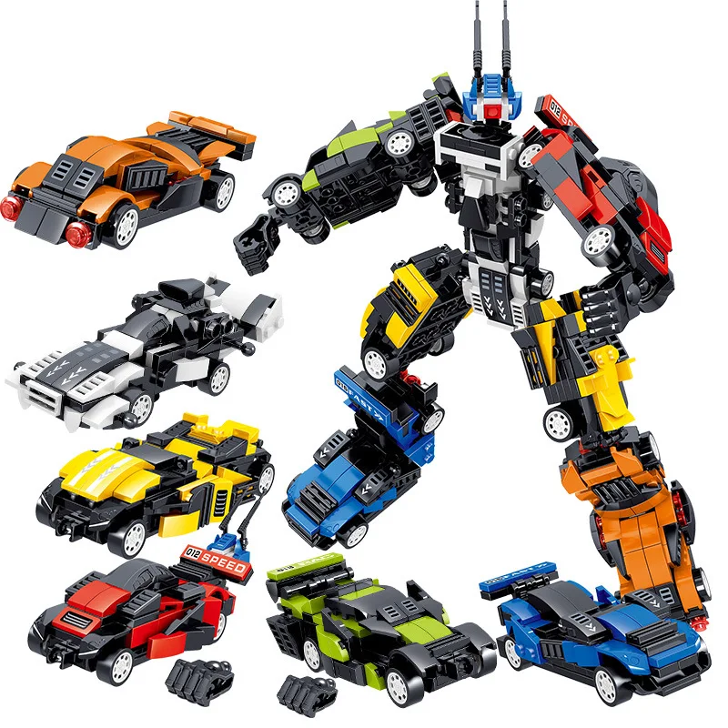 

DevastatorConstruction ToysBESTDeformed racing car SWAT robot model toy assembled blocks Gift For Education Children