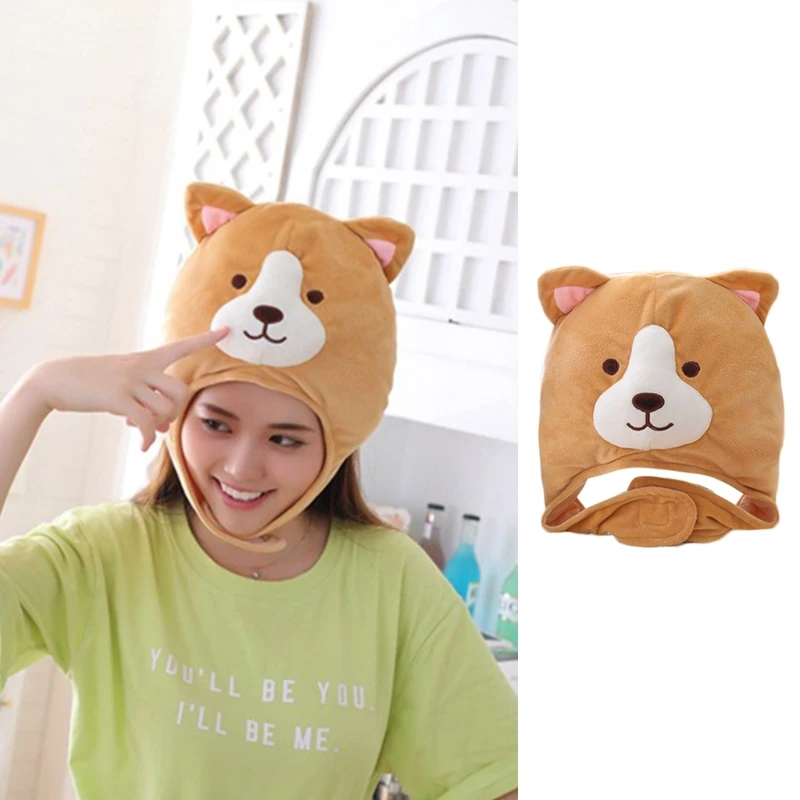 Милые корги собака плисовая шляпа с забавными животными мягкие игрушки головные