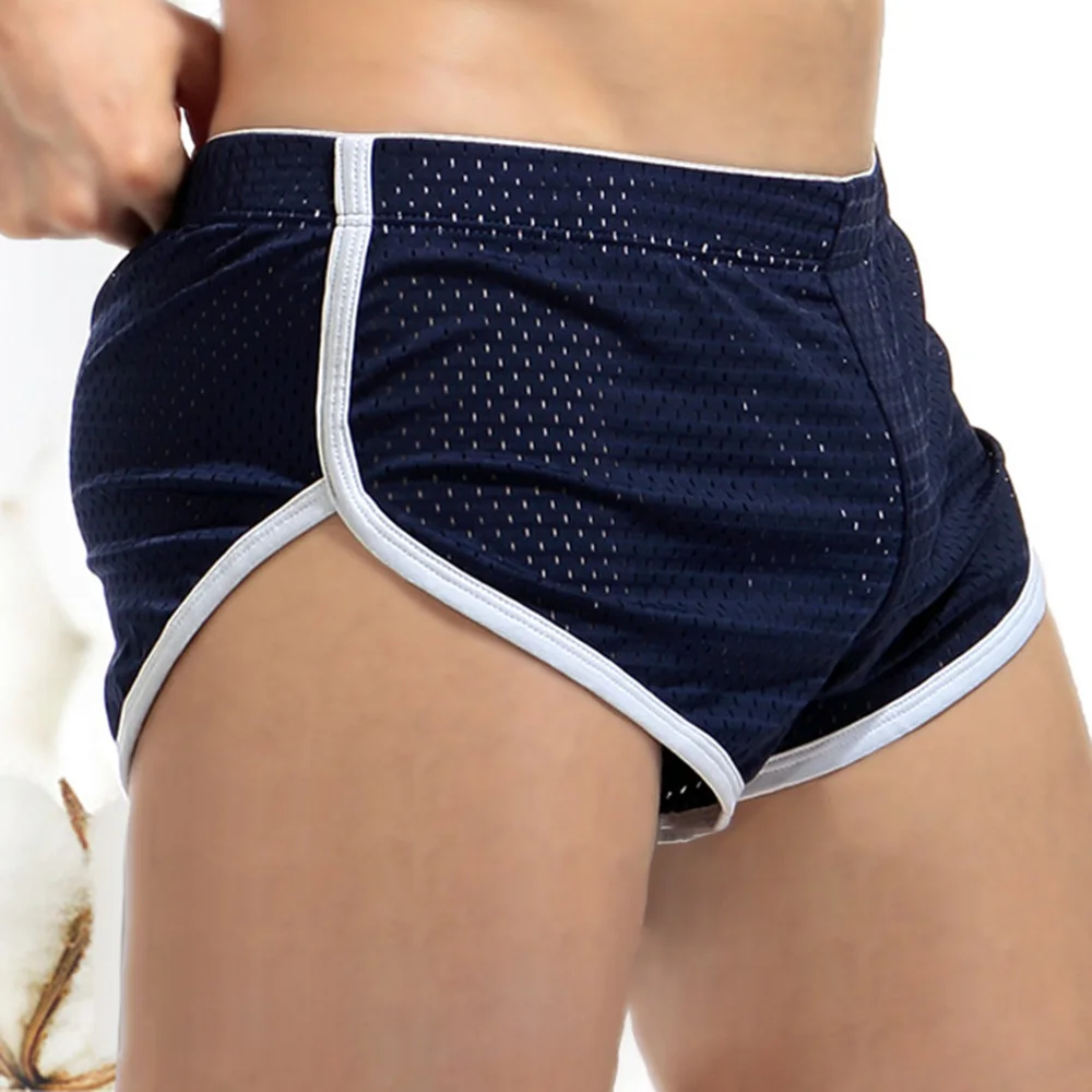Sexy Boxers Men's Breathable Shorts Boxers Arrow Mesh Sports Underwear Casual Fitness Panties Male Brand Underpants Size M-XXL