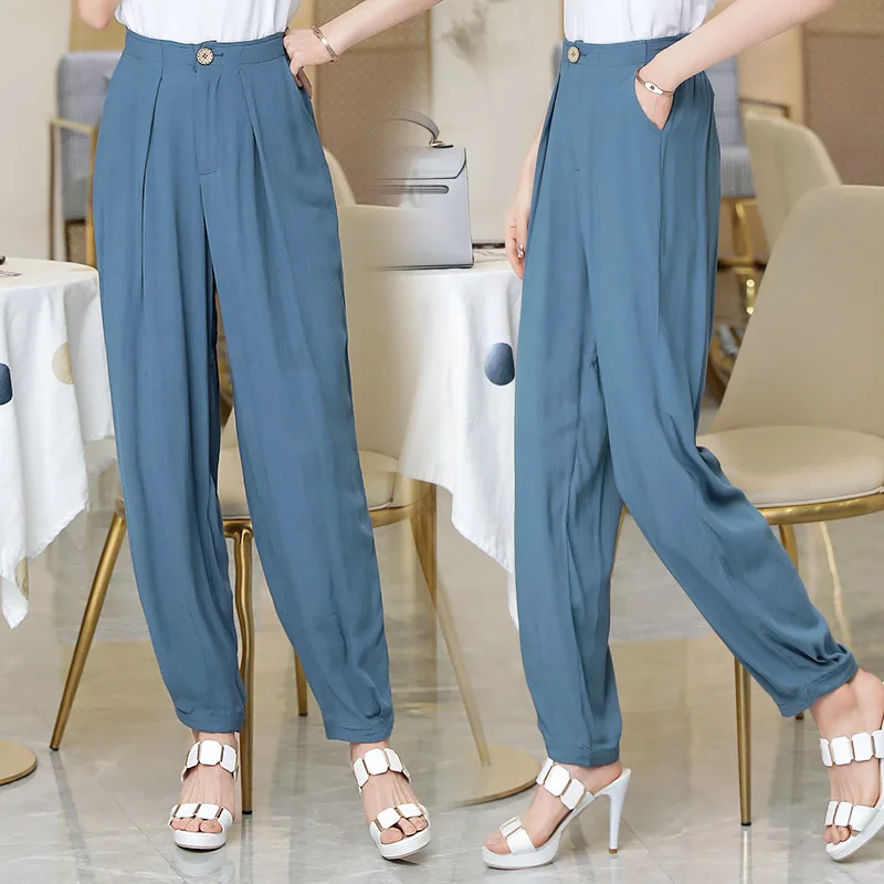 Летние женские брюки султанки 2020 весенние повседневные винтажные Женские из
