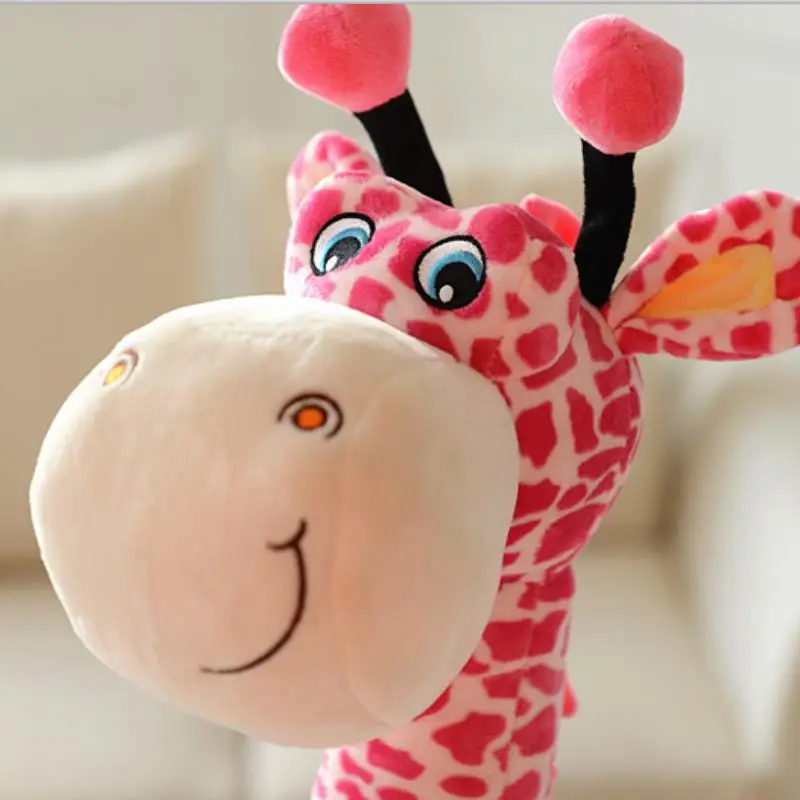 

40-80cm Cartoon Giraffe Sika Deer Decoration for Room Baby Animals Stuffed for Children Plush Doll Toy
