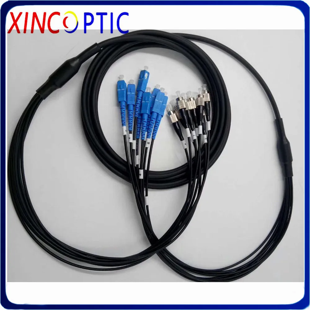 8core 50M Multimode Armored Patch Cord 8 core MM 50/125 OM1 OM2 LSZH SC LC FC fiber Optical Fiber Jumper Cable |