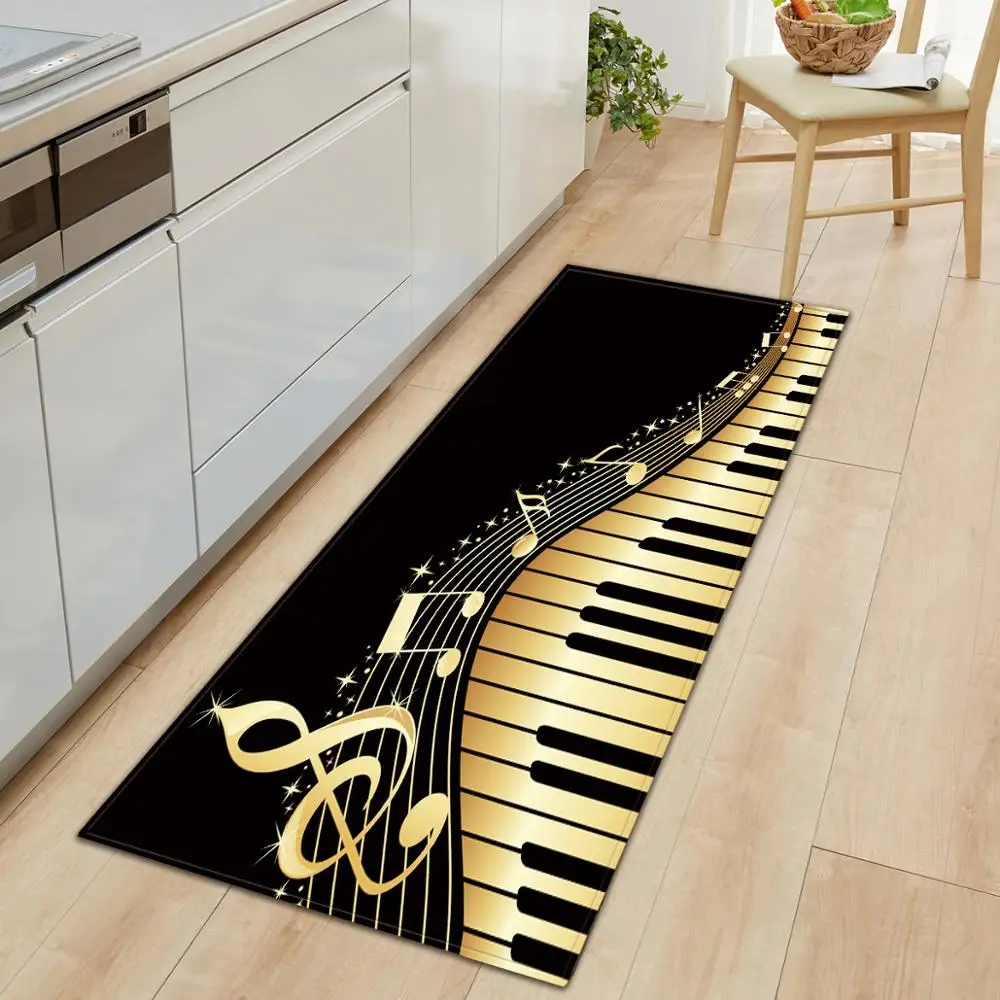 

3D Piano Letter Print Doormat Hallway Kitchen Mats Modern Living Room Balcony Bathroom Nordic Carpet Bath Mat Non Slip Area Rugs